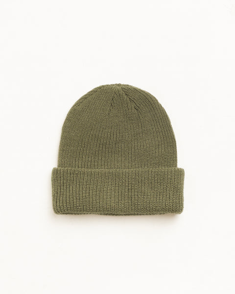 Basic Cuff Beanie Unisex In Dark Olive
