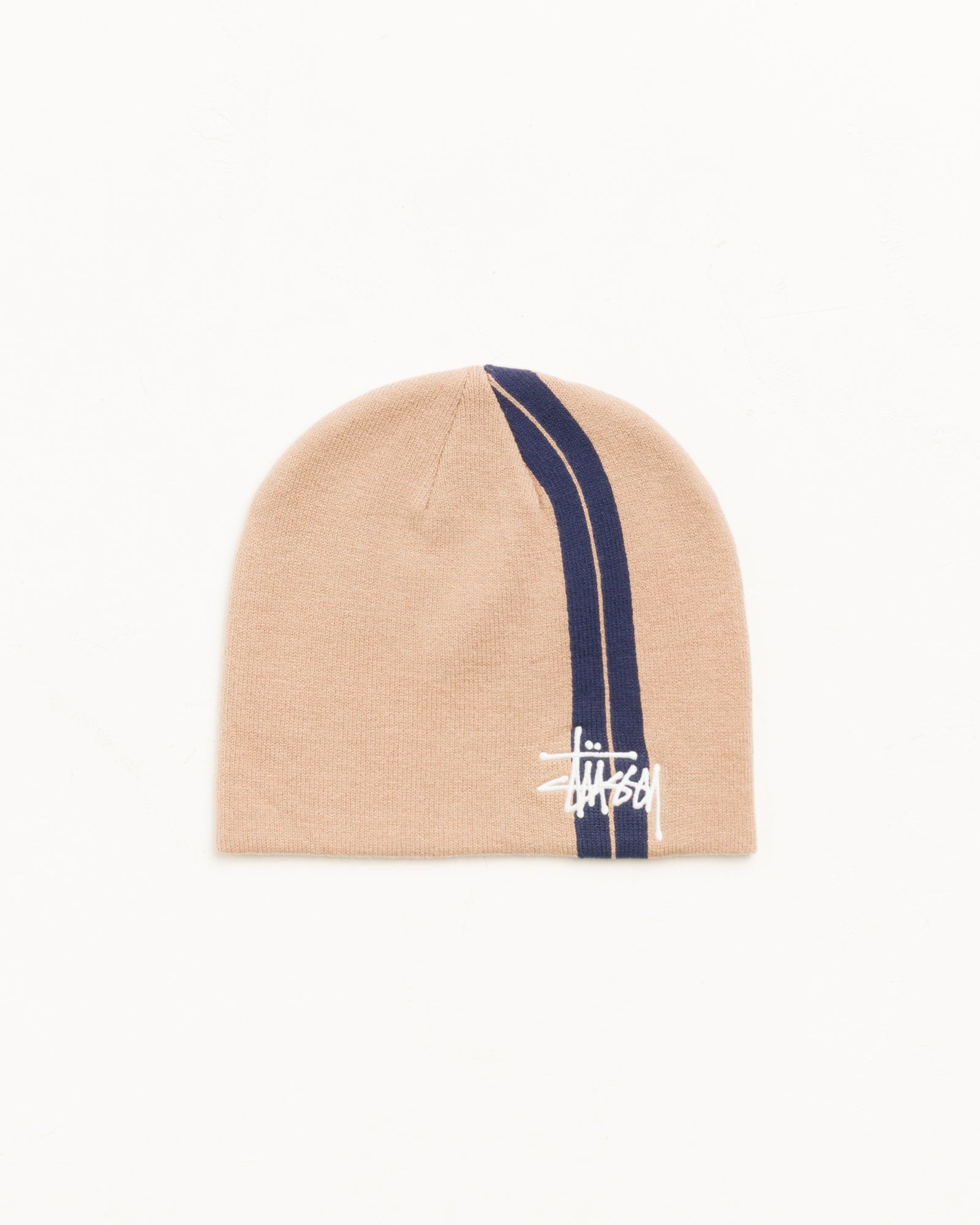 Double Stripe Skullcap Unisex In Khaki