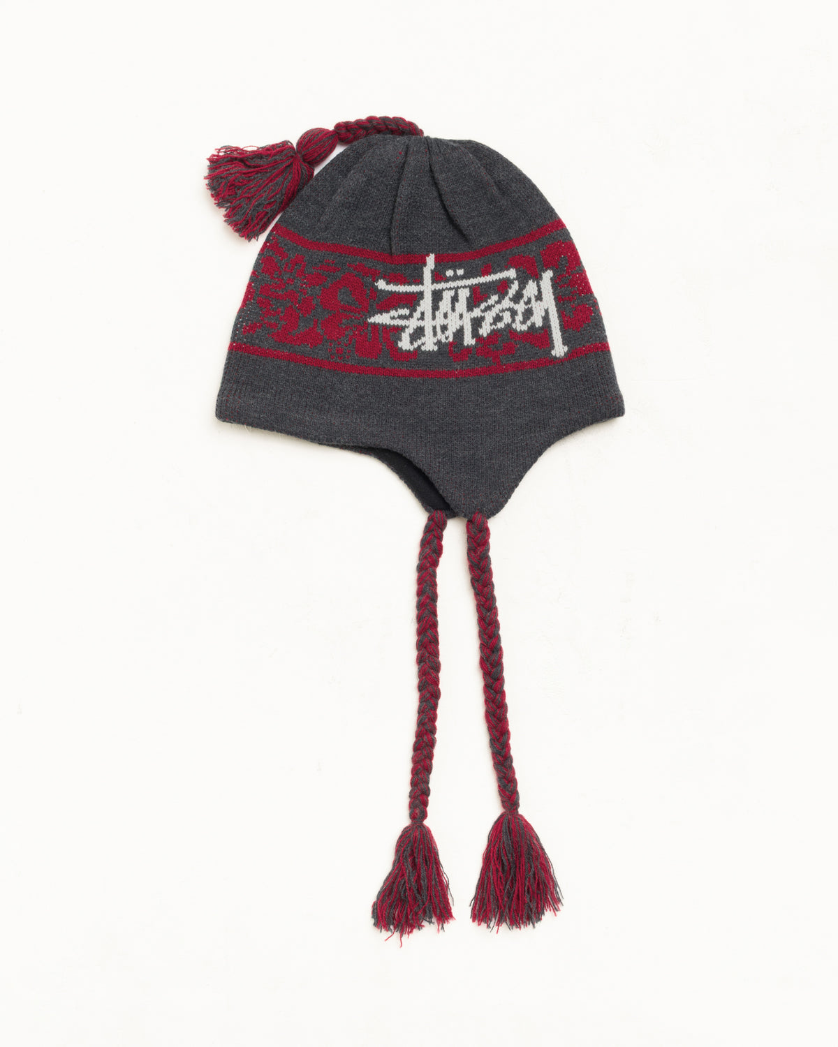 Hawaiian Earflap Beanie Unisex In Charcoal