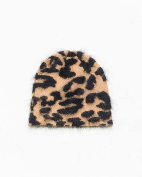 Cashmere Leopard Skullcap Unisex In Caramel
