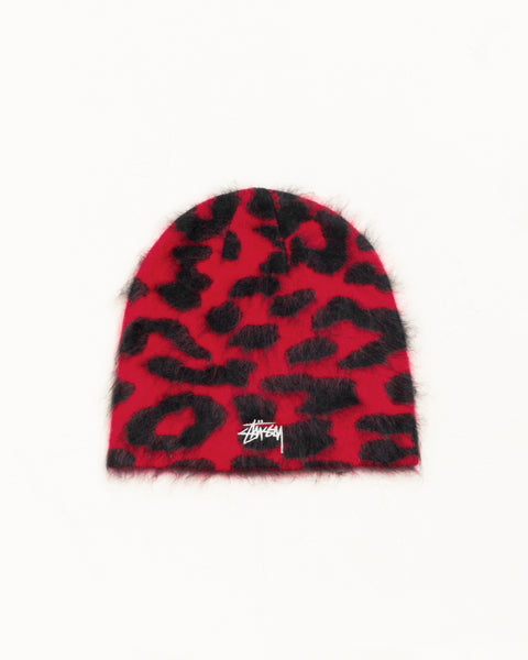 Cashmere Leopard Skullcap Unisex In Red