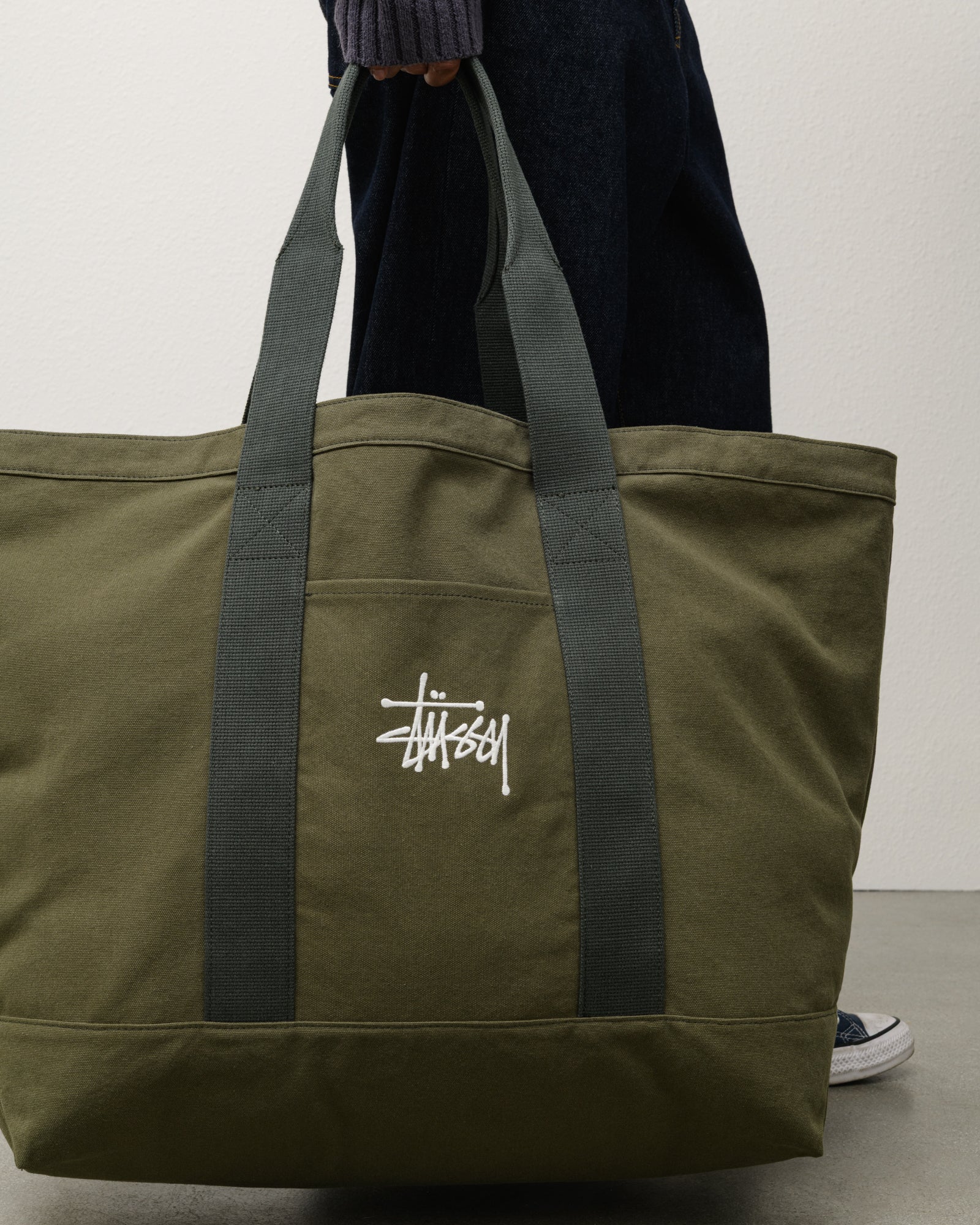 Canvas Extra Large Tote Bag Accessories In Green