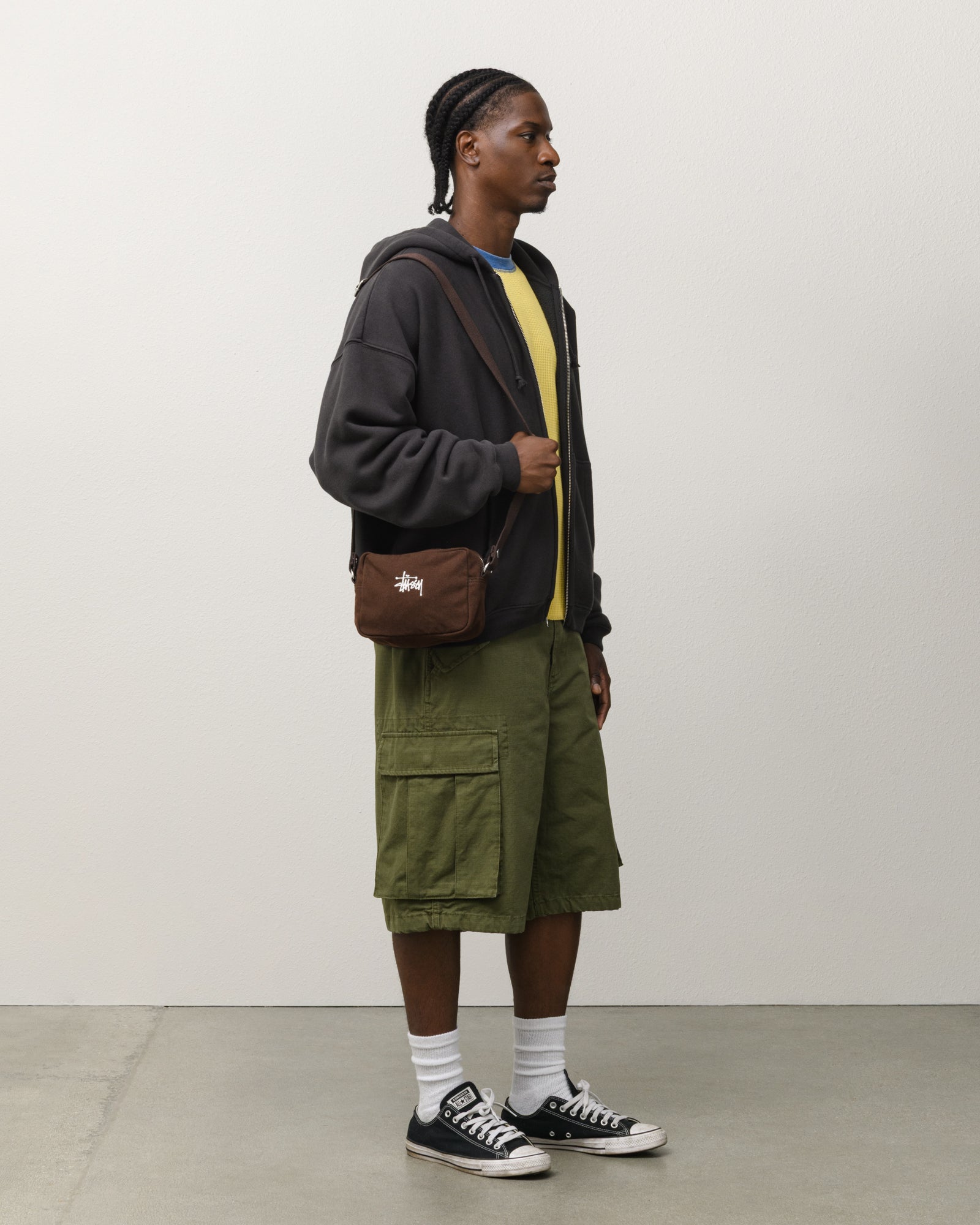 Canvas Side Pouch Accessories In Brown