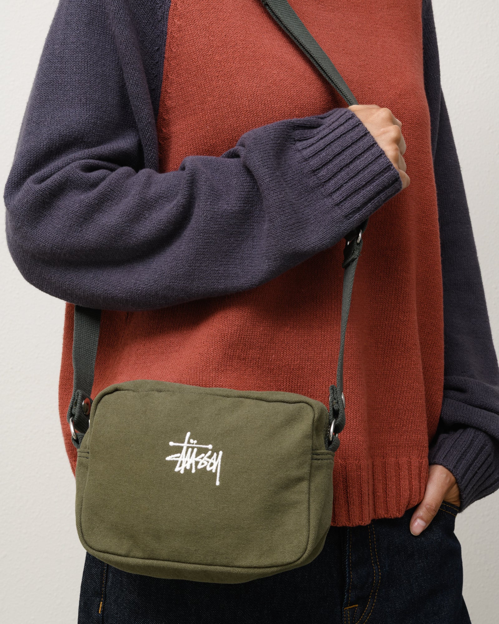 Canvas Side Pouch Accessories In Green