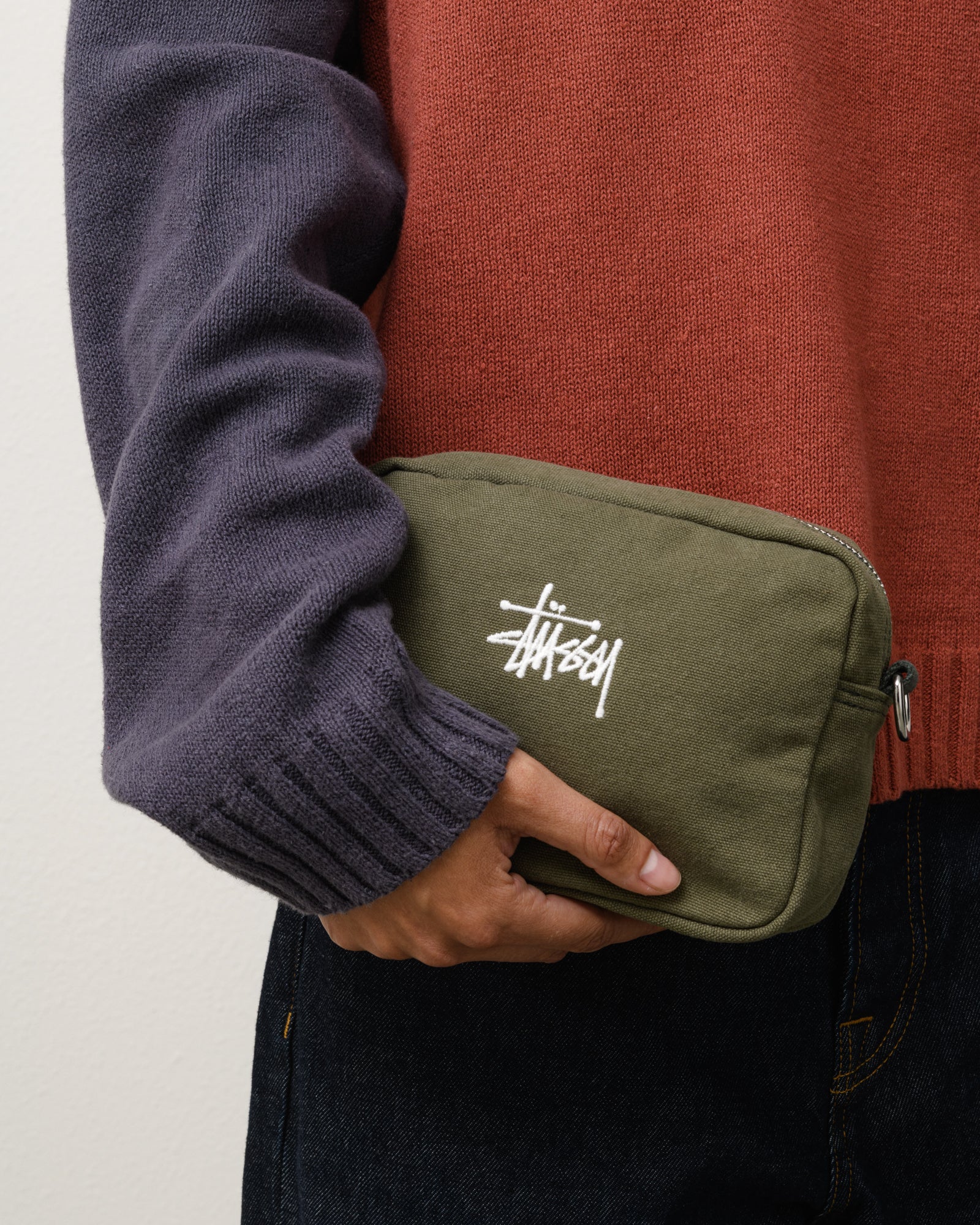 Canvas Side Pouch Accessories In Green