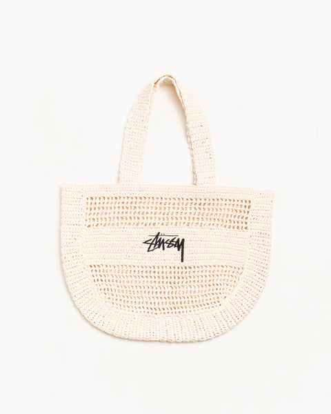Woven Raffia Tote Bag Accessories in the color Ivory