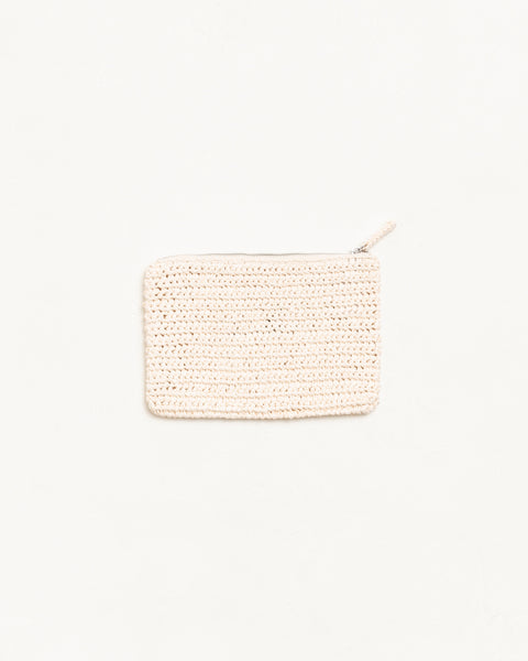 Woven Zip Pouch Accessory in the colour Ivory