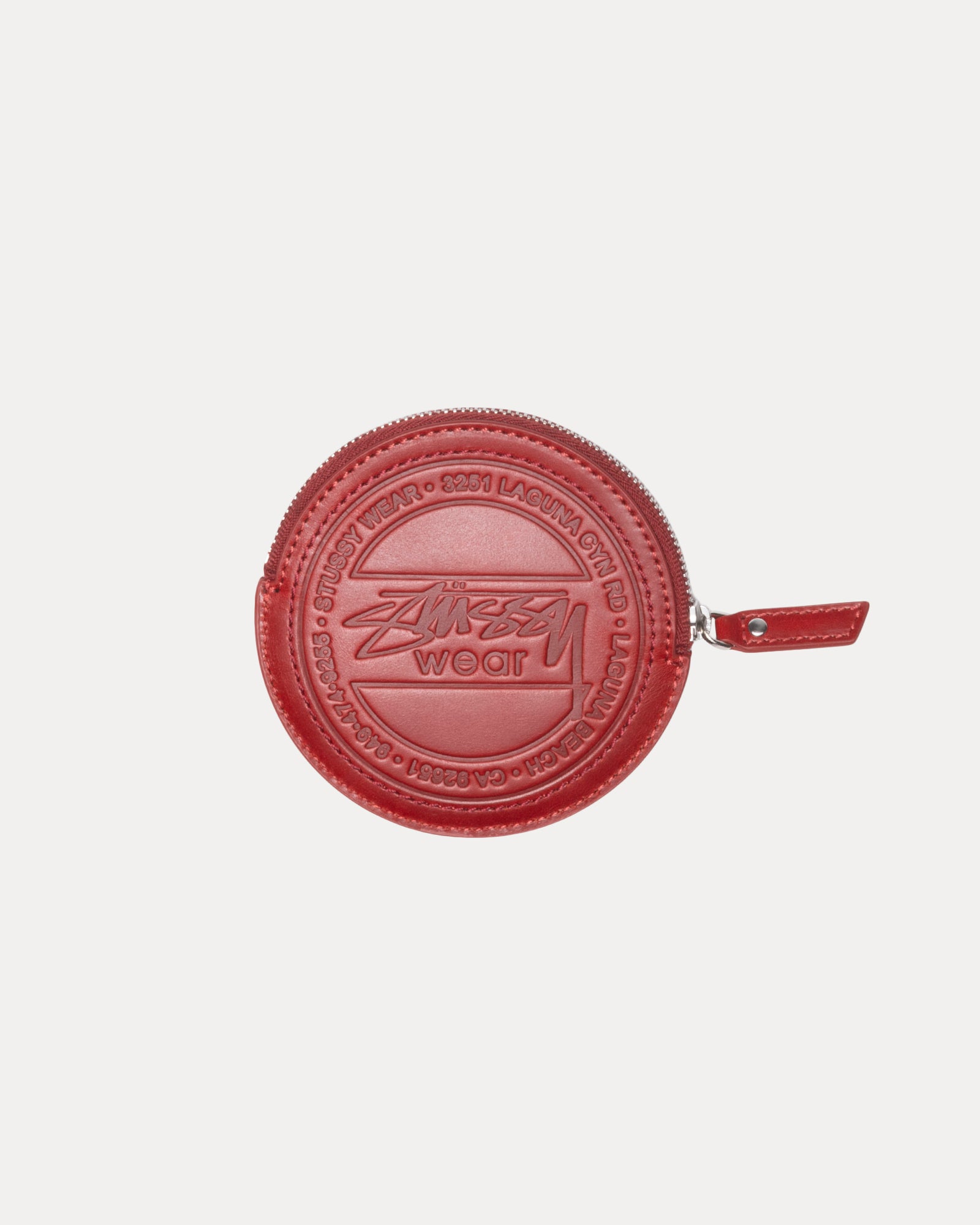 Surf Dot Leather Pouch Accessories In Fire Red