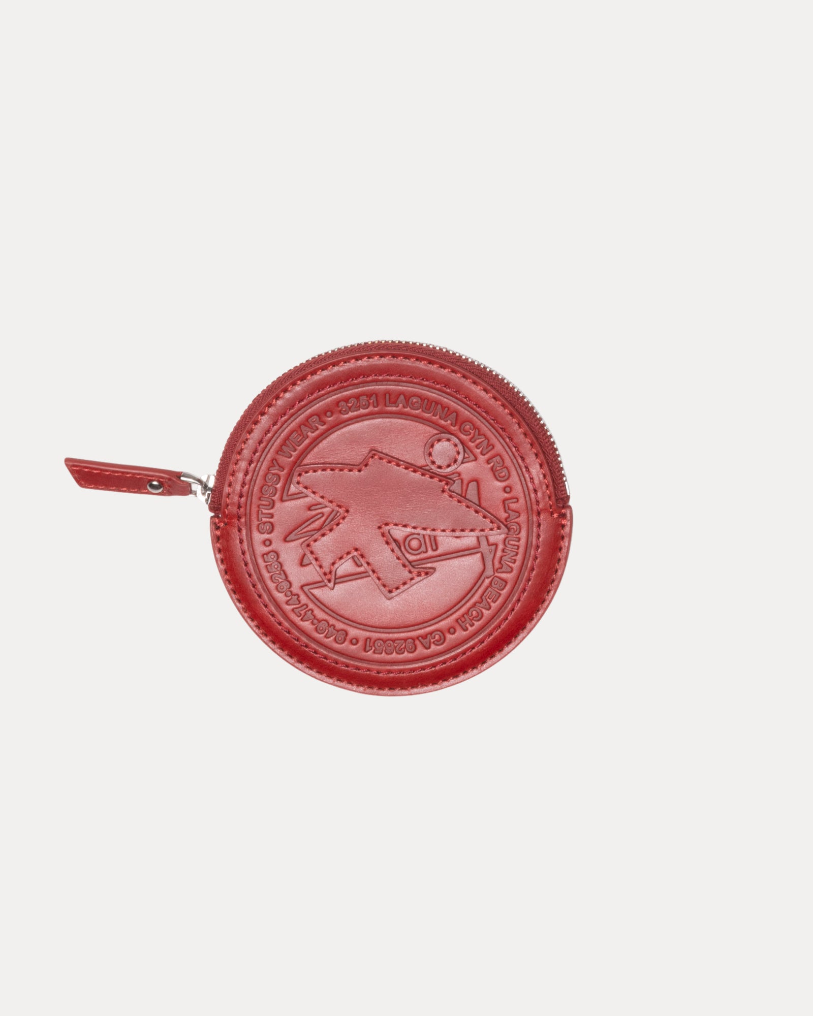 Surf Dot Leather Pouch Accessories In Fire Red