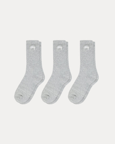 Stock Crew Sock- 3 Pack Accessories In Grey Heather