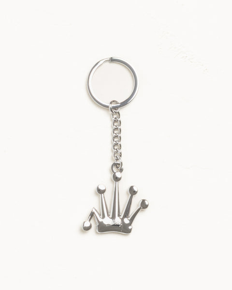Metal Bent Crown Keychain Accessories In Silver