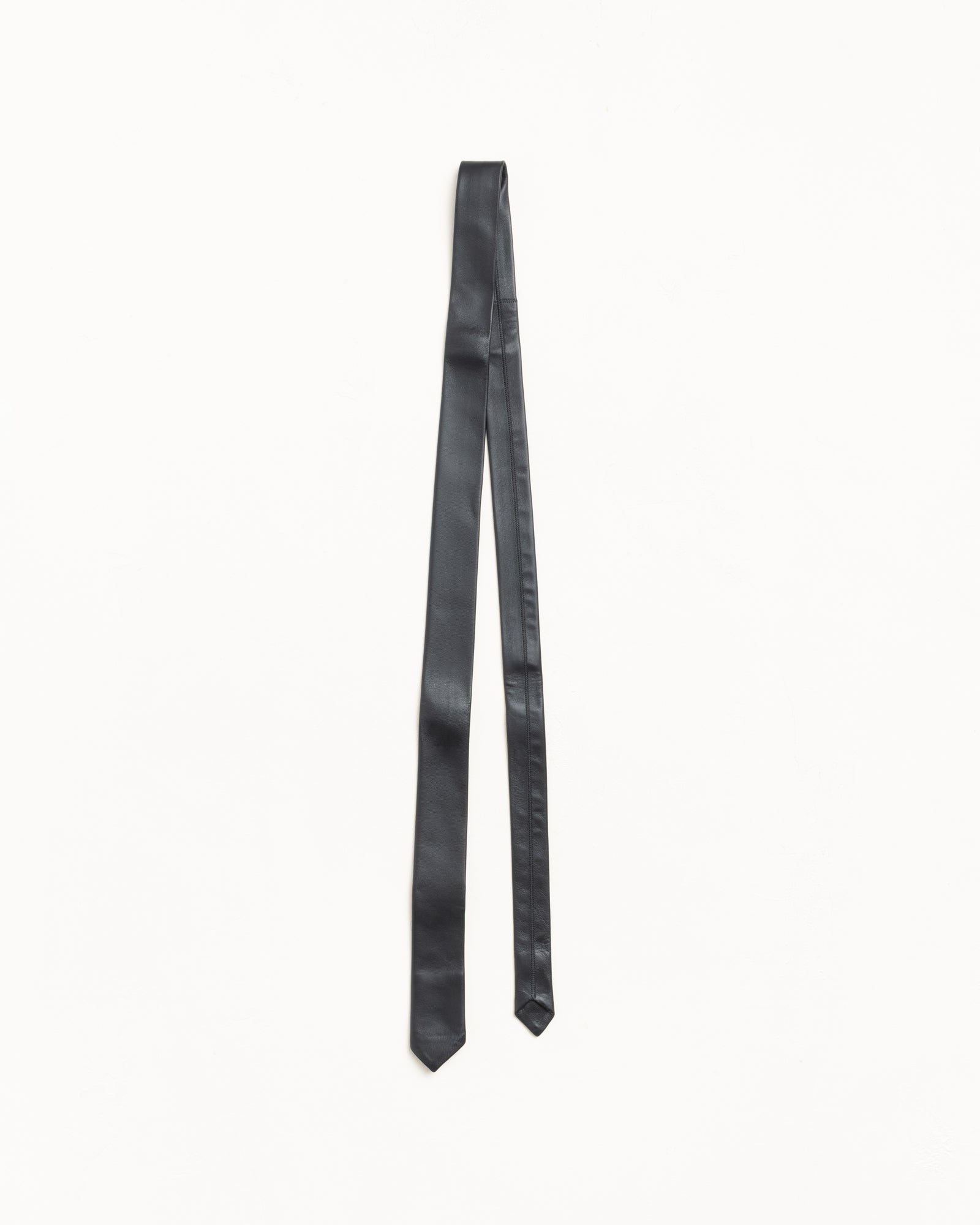 Leather Tie Accessories In Black