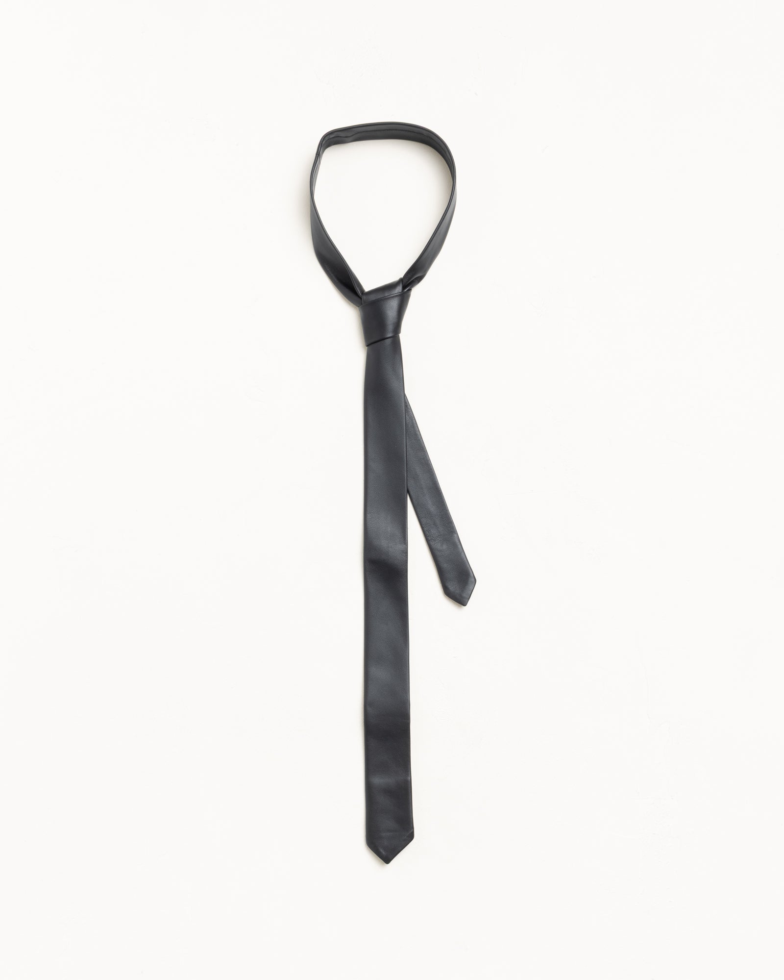 Leather Tie Accessories In Black
