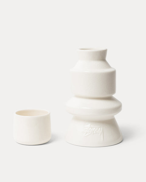 Ceramic Carafe Accessories In Lily Crackle