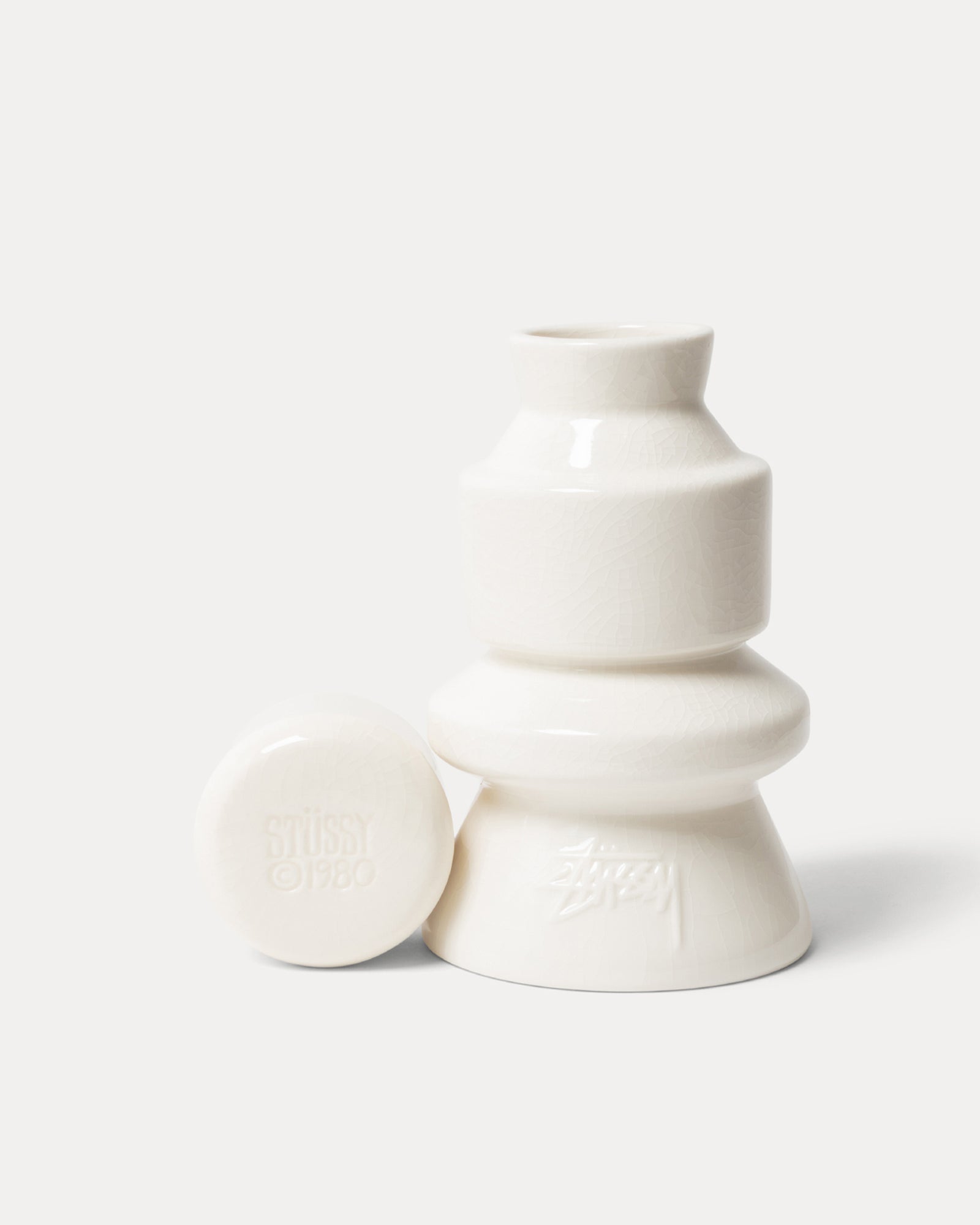 Ceramic Carafe Accessories In Lily Crackle
