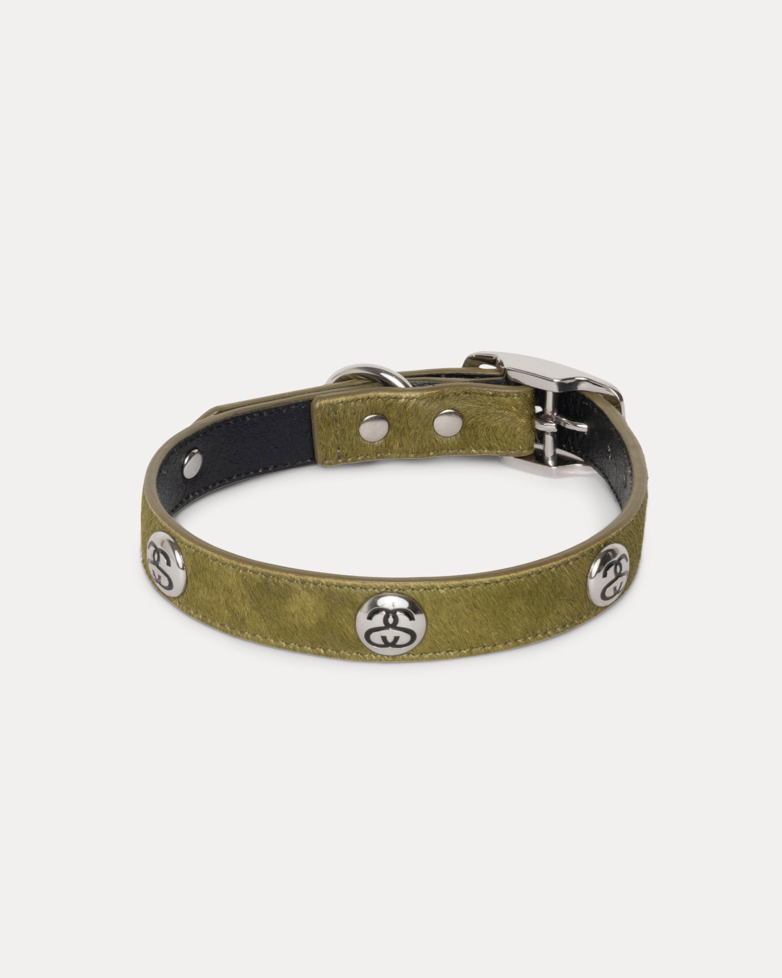 Ss Link Studded Dog Collar Accessories In Hairy Moss