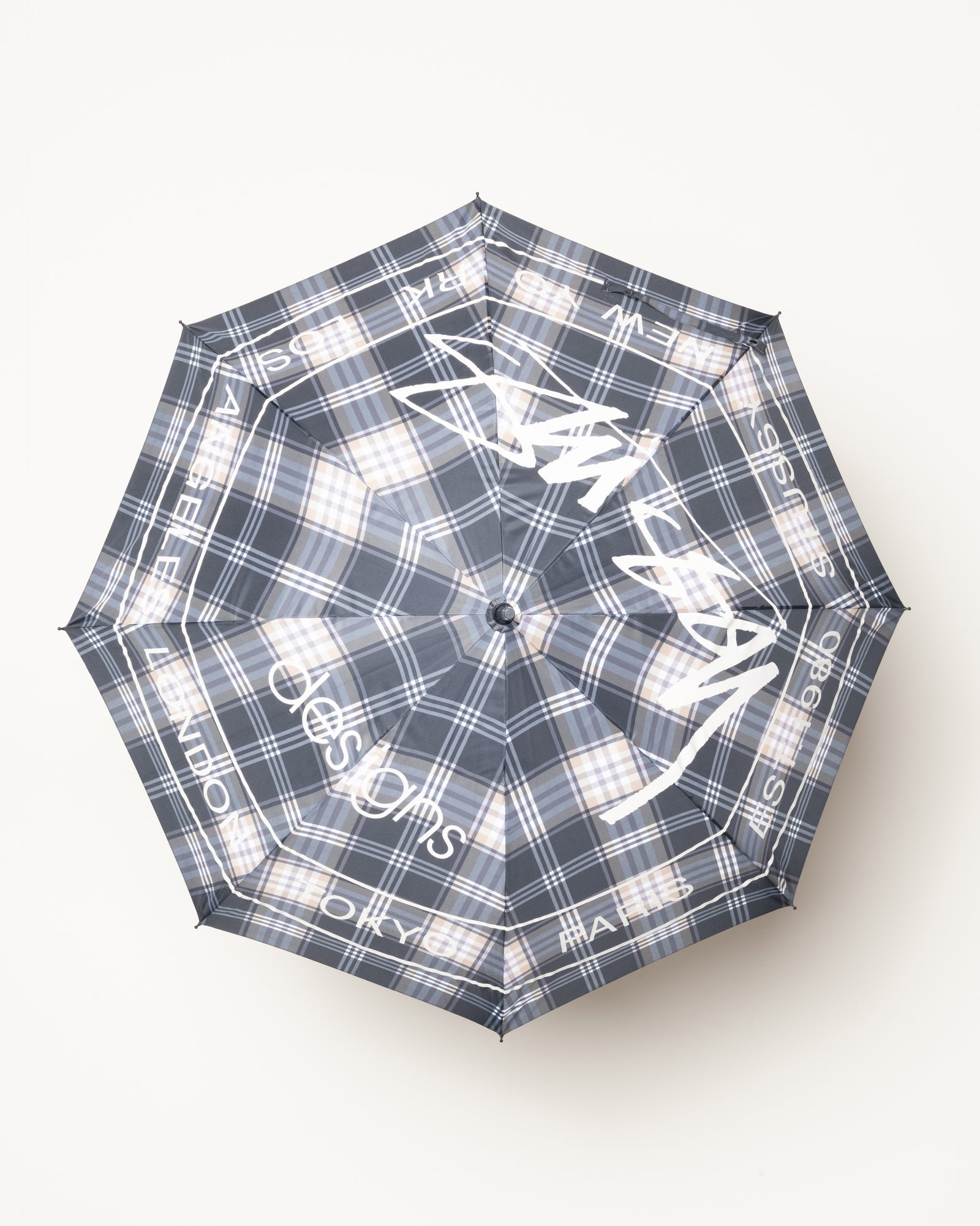 Dot Logo Umbrella – Grey Plaid | Accessories | Stüssy Canada