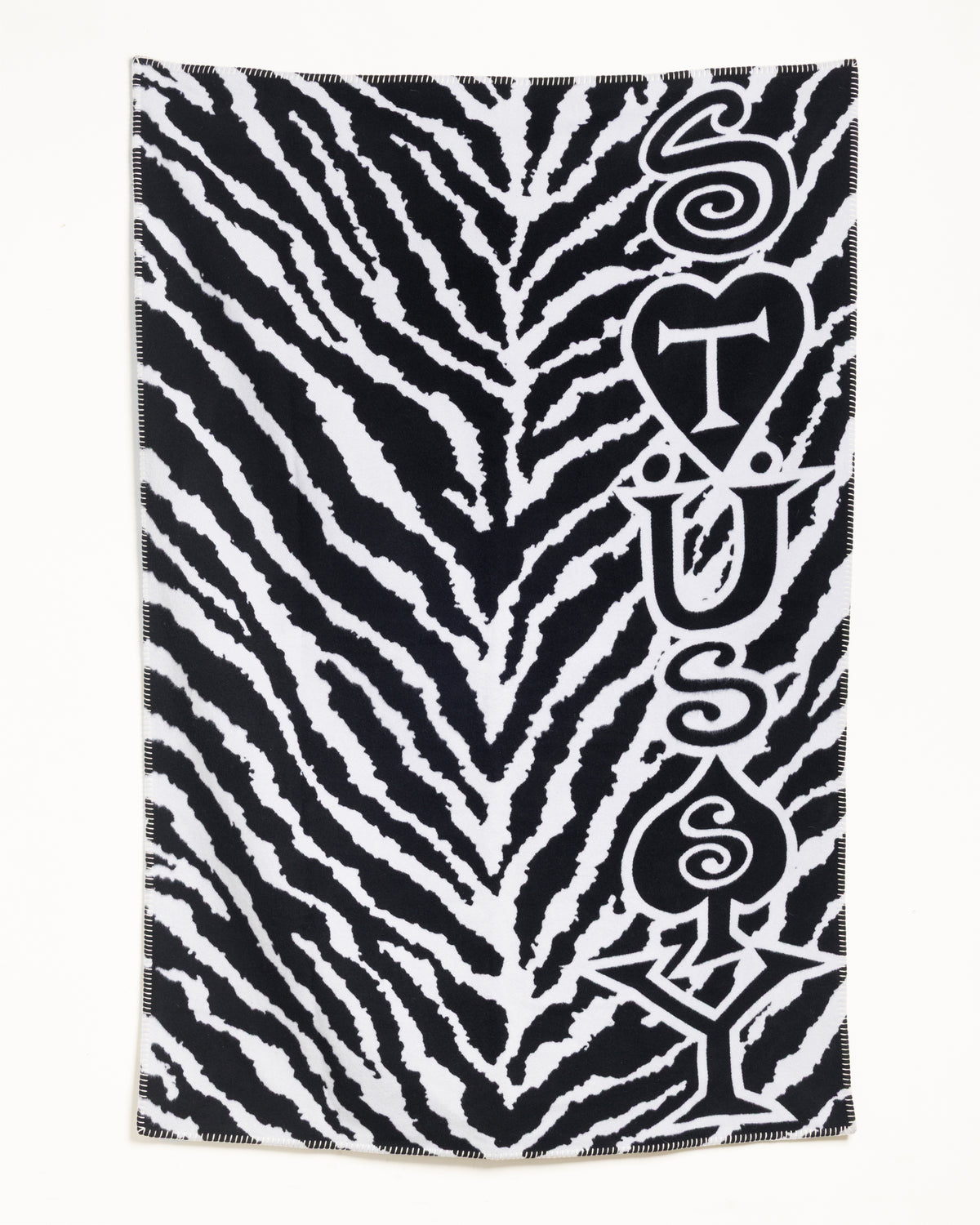 Cashmere Zebra Blanket Unisex In Black/white