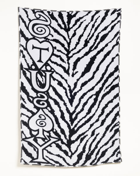 Cashmere Zebra Blanket Unisex In Black/white