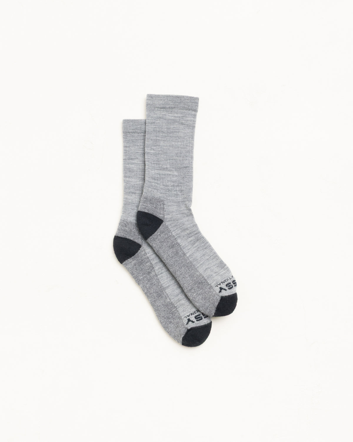 Light Merino Crew Sock Unisex In Marled Grey