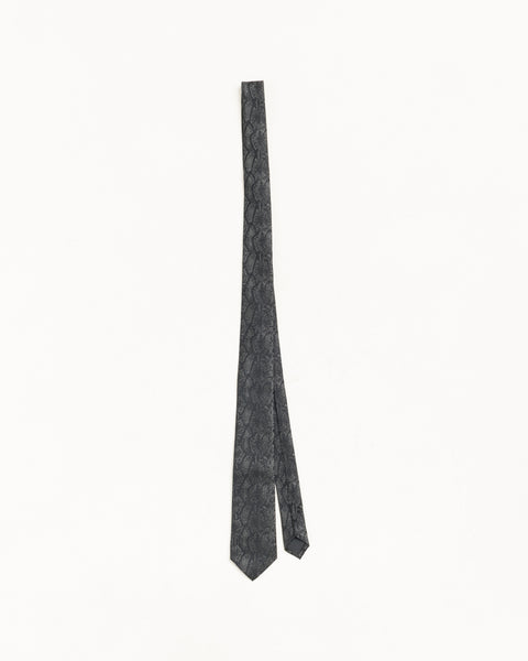 Silk Python Tie Unisex In Black