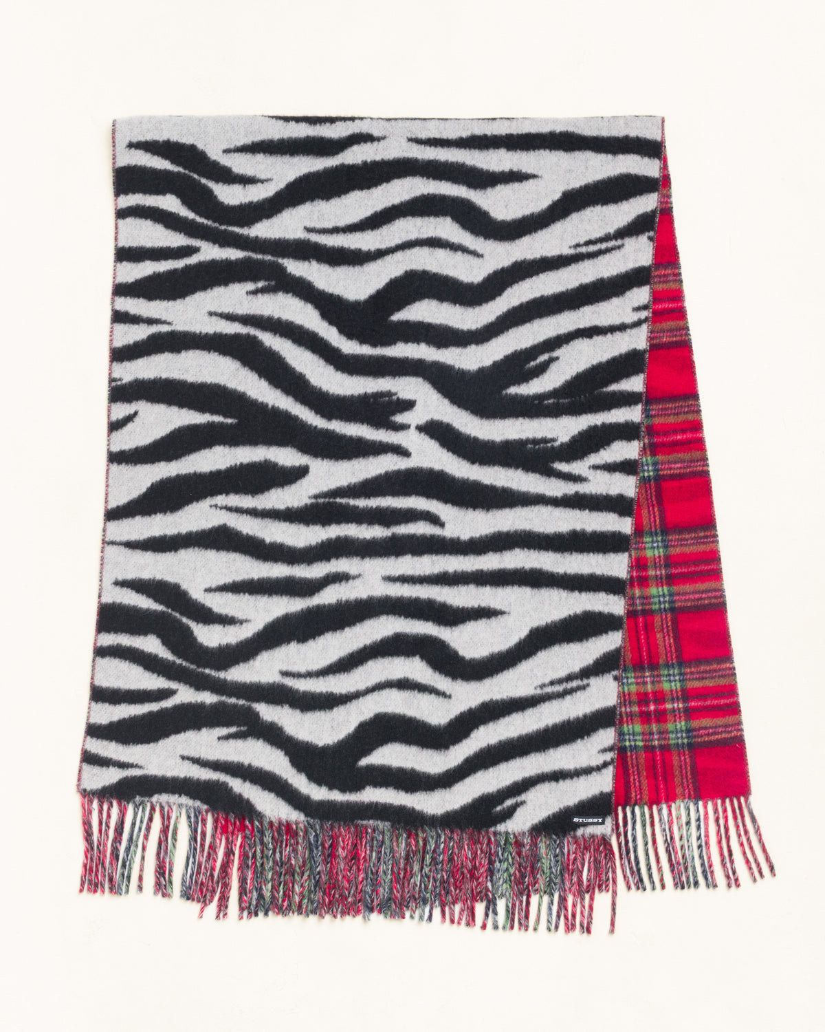 Double Sided Cashmere Scarf Unisex In Black/white