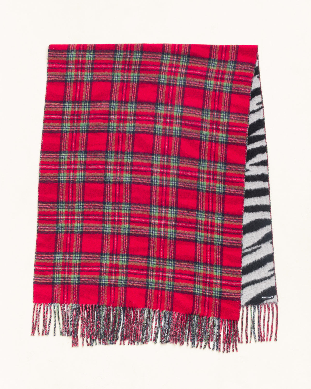 Double Sided Cashmere Scarf Unisex In Black/white
