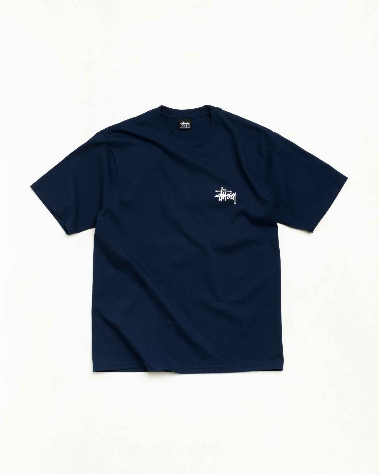 Basic Stussy Tee Unisex Short Sleeve In Navy