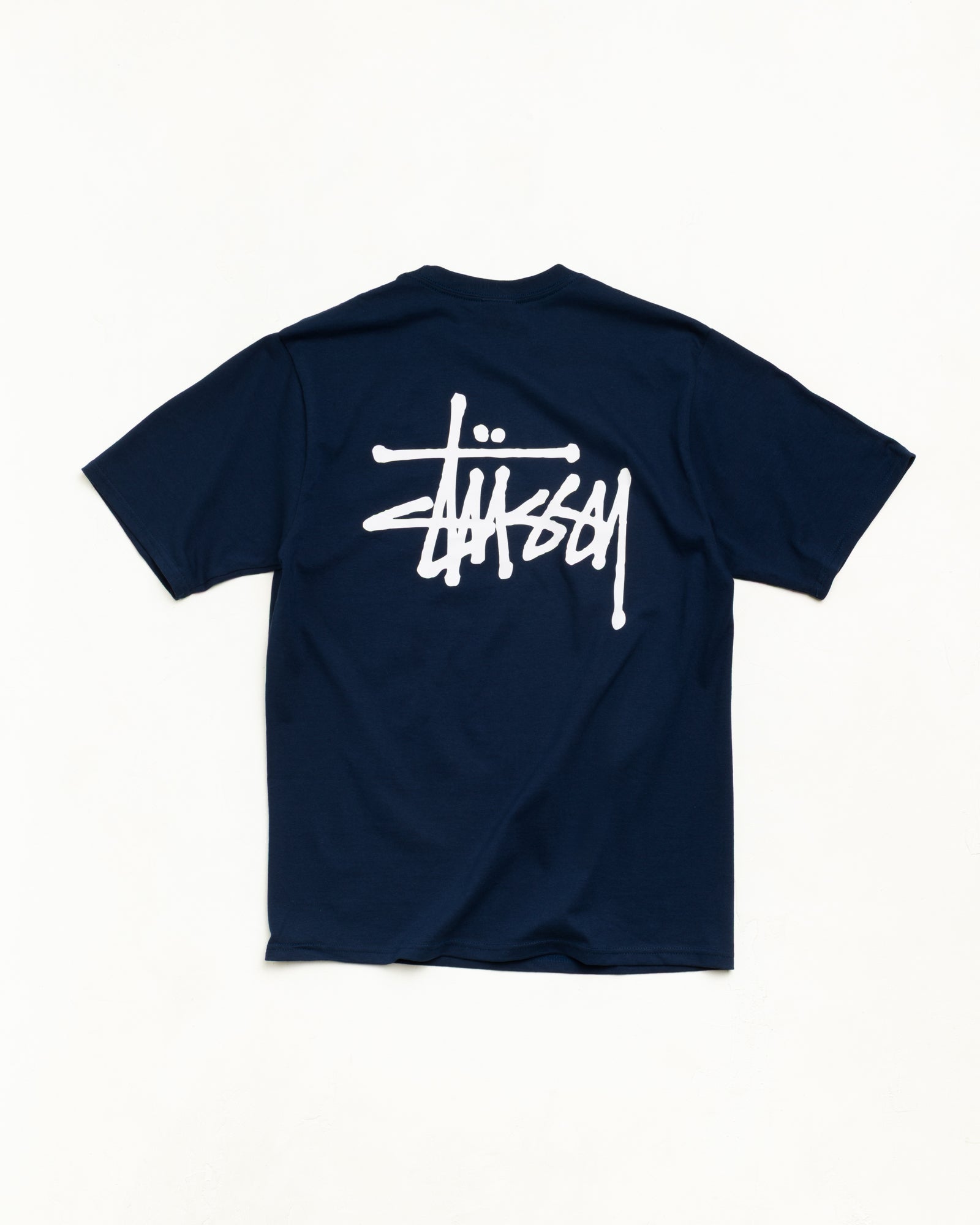 Basic Stussy Tee Unisex Short Sleeve In Navy