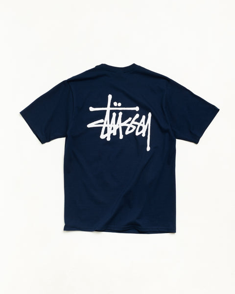 Basic Stussy Tee Unisex Short Sleeve In Navy