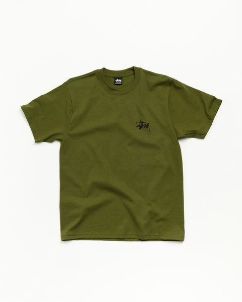 Basic Stussy Tee Unisex Short Sleeve In Olive