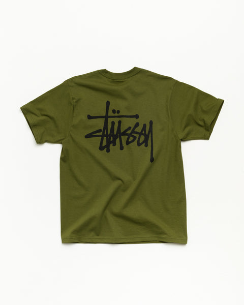 Basic Stussy Tee Unisex Short Sleeve In Olive