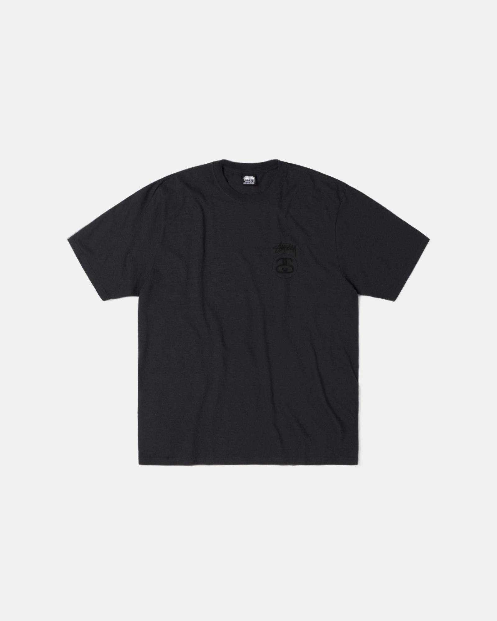 Stock Link Pig. Dyed Tee Mens Short Sleeve In Faded Black