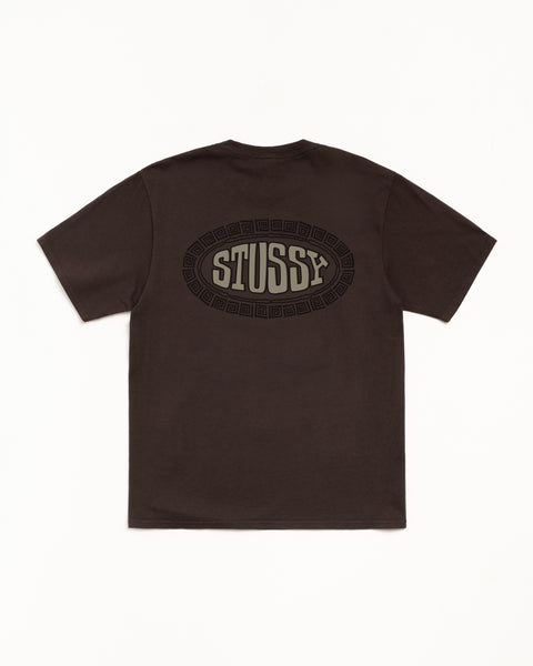 Tile Oval Pig. Dyed Tee Mens Short Sleeve In Brown