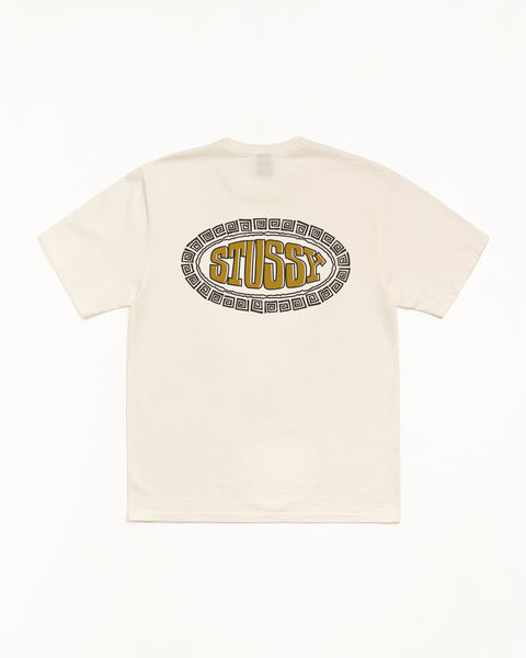 Tile Oval Pig. Dyed Tee Mens Short Sleeve In Ivory