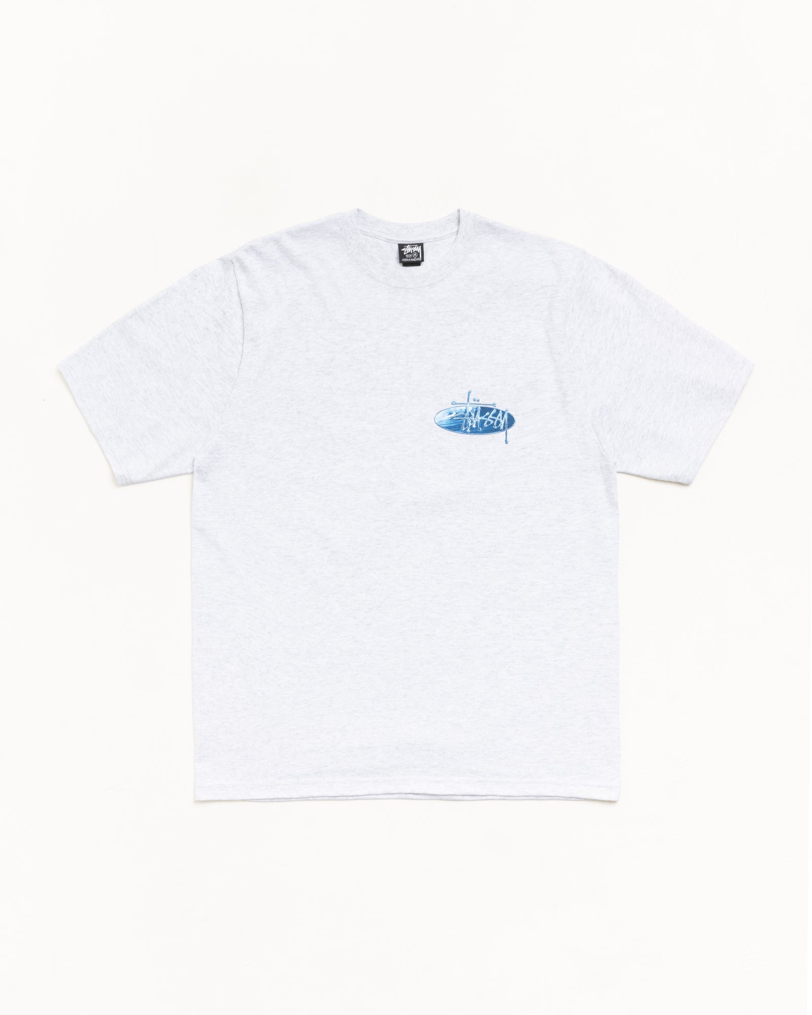 Wave Oval Tee Mens Short Sleeve In Ash Heather