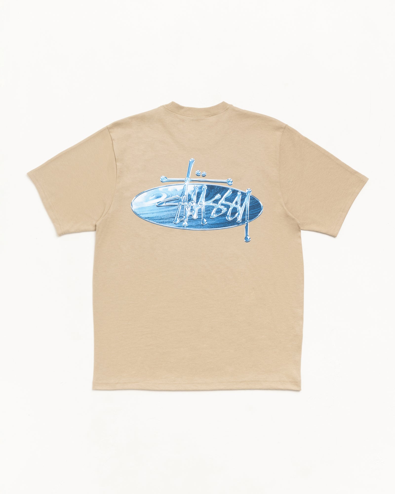 Wave Oval Tee Mens Short Sleeve In Khaki