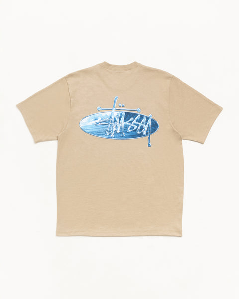 Wave Oval Tee Mens Short Sleeve In Khaki