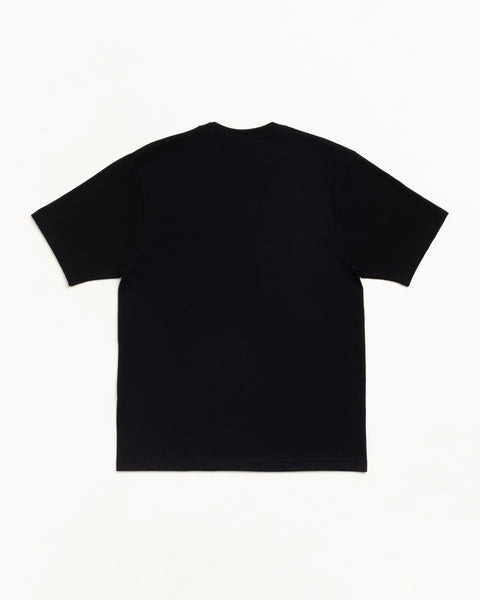 Stüssy Sport Tee Unisex Short-Sleeve In Black, Back View Flat Lay