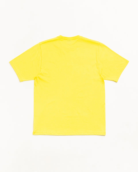 Stussy Sport Tee Unisex Short Sleeve In Lemon Yellow, Back View