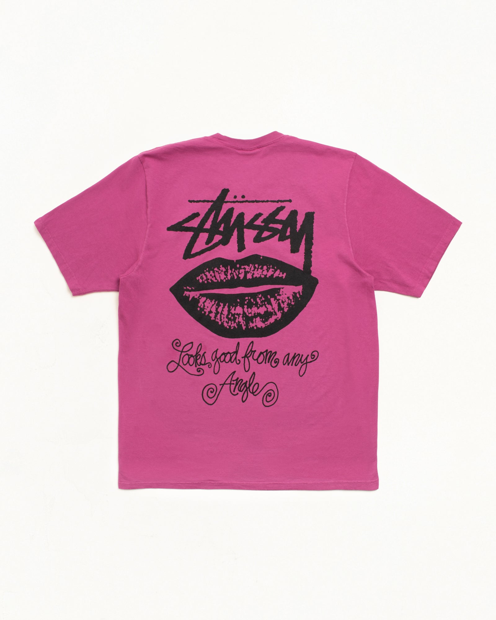 Any Angle Pig. Dyed Tee Mens Short Sleeve In Berry