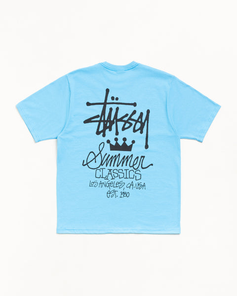 Unisex Short Sleeve Graphic Tee Back Print In Sky Blue