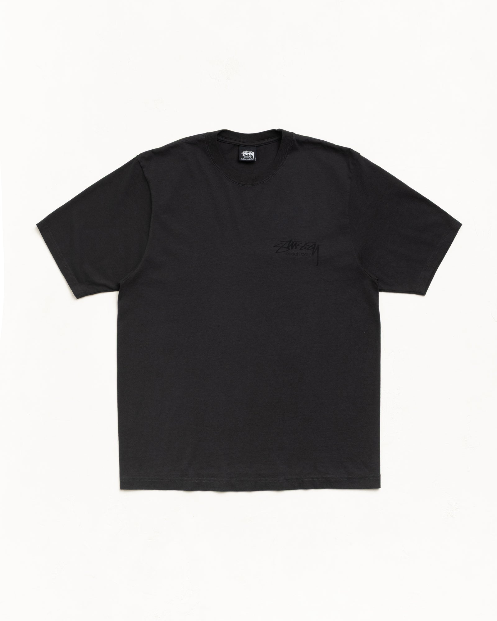 Beach Roots Pig. Dyed Tee Unisex Short Sleeve In Faded Black