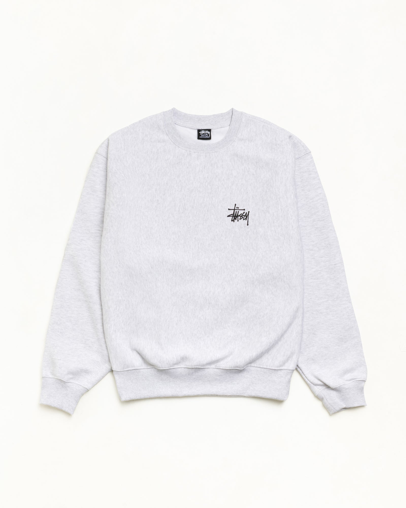 Basic Stussy Crew Unisex Long Sleeve In Ash Heather