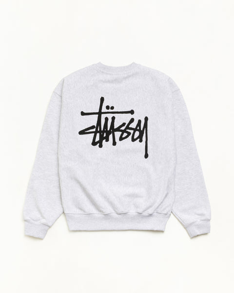 Basic Stussy Crew Unisex Long Sleeve In Ash Heather