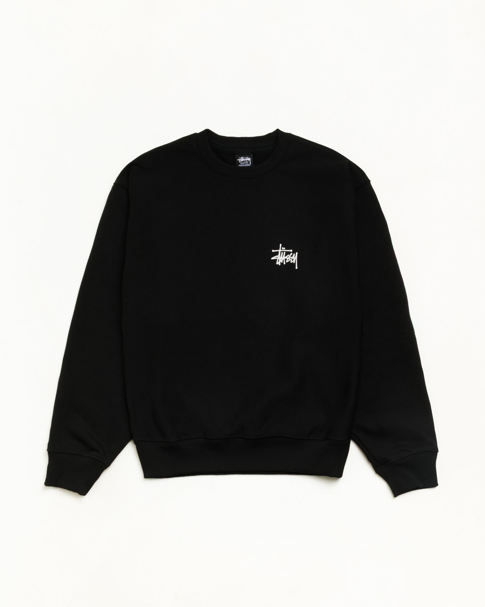 Basic Stussy Crew Unisex Long Sleeve In Black