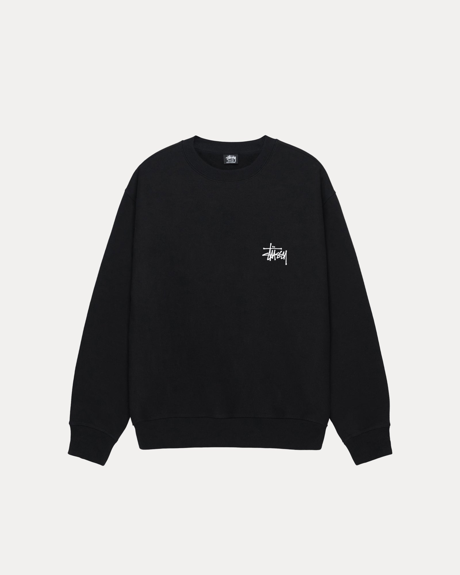 Basic Stussy Crew Mens Long Sleeve In Black