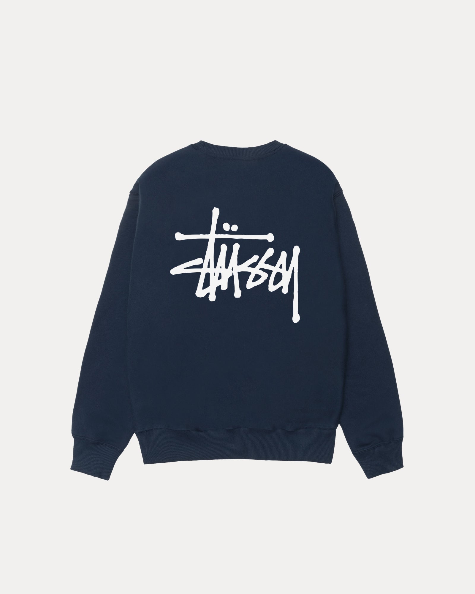 Basic Stussy Crew Mens Long Sleeve In Navy
