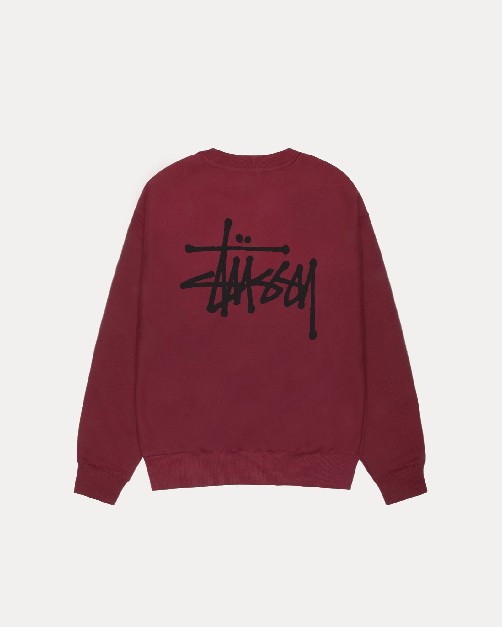 Basic Stussy Crew Mens Long Sleeve In Wine
