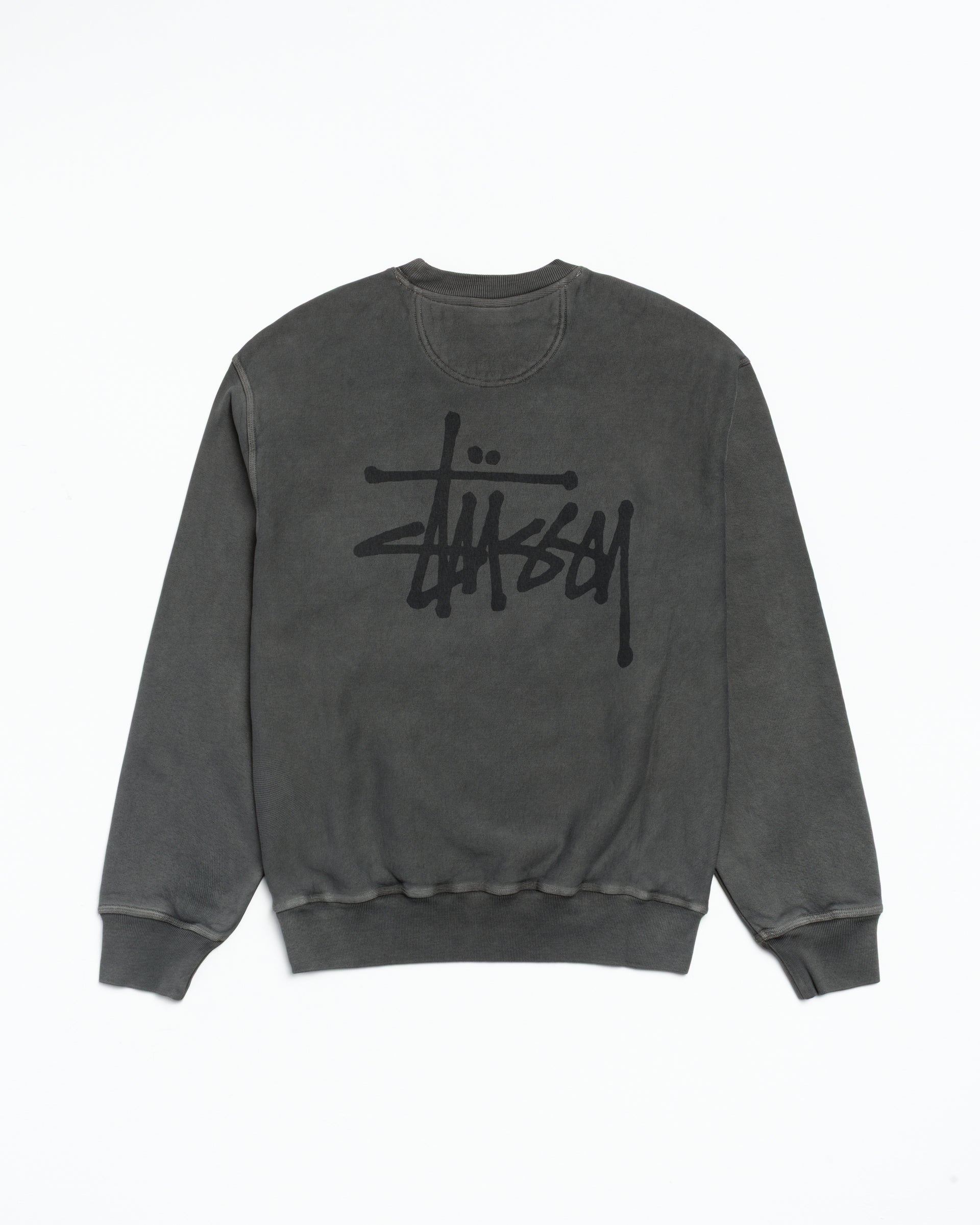 Basic Stussy Pig. Dyed Crew Mens Long Sleeve In Black/black